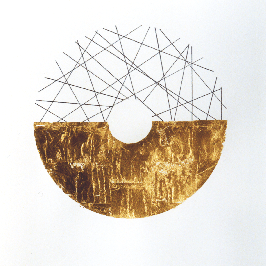 Zeichnung Bleistift und Blattgold 24kt auf Bttenpapier